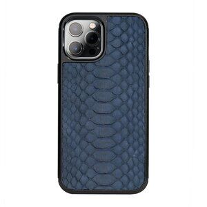 Genuine Python iPhone 12 Pro Max Cover - Gift Boxed - Kensington Blue